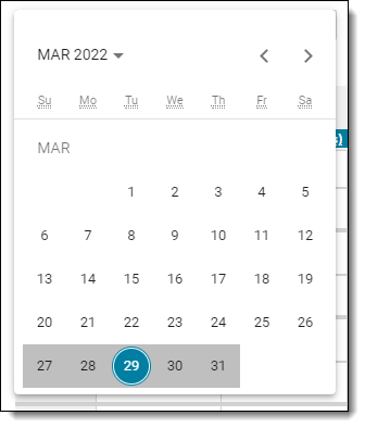 Calendar Date-picker for weekly view.